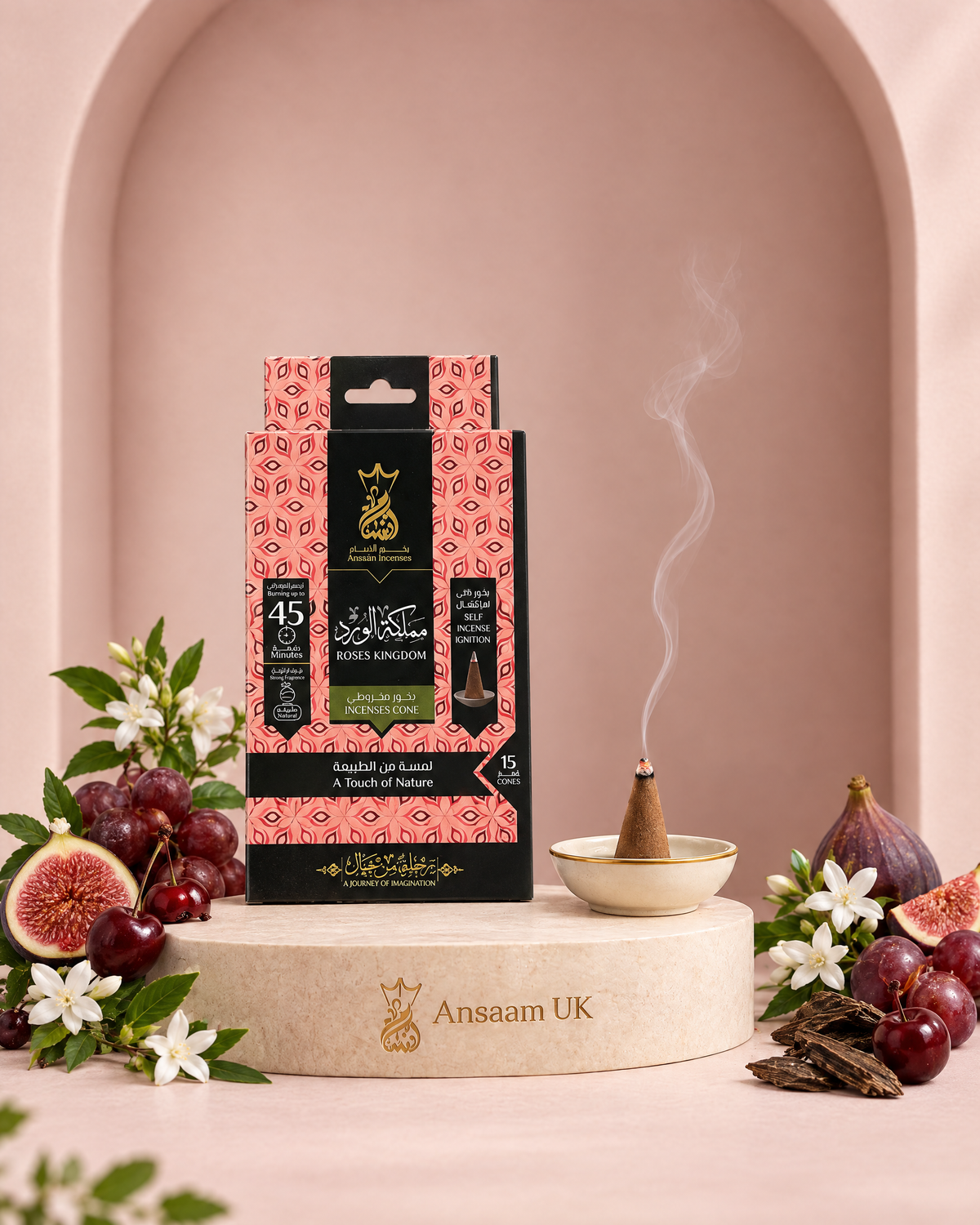Roses Kingdom incense cones with fruit, jasmine and oud
